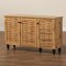 Baxton Studio Winda Modern and Contemporary Oak Brown Finished Wood 3-Door Shoe Cabinet 189-11988-ZORO - alternate 2